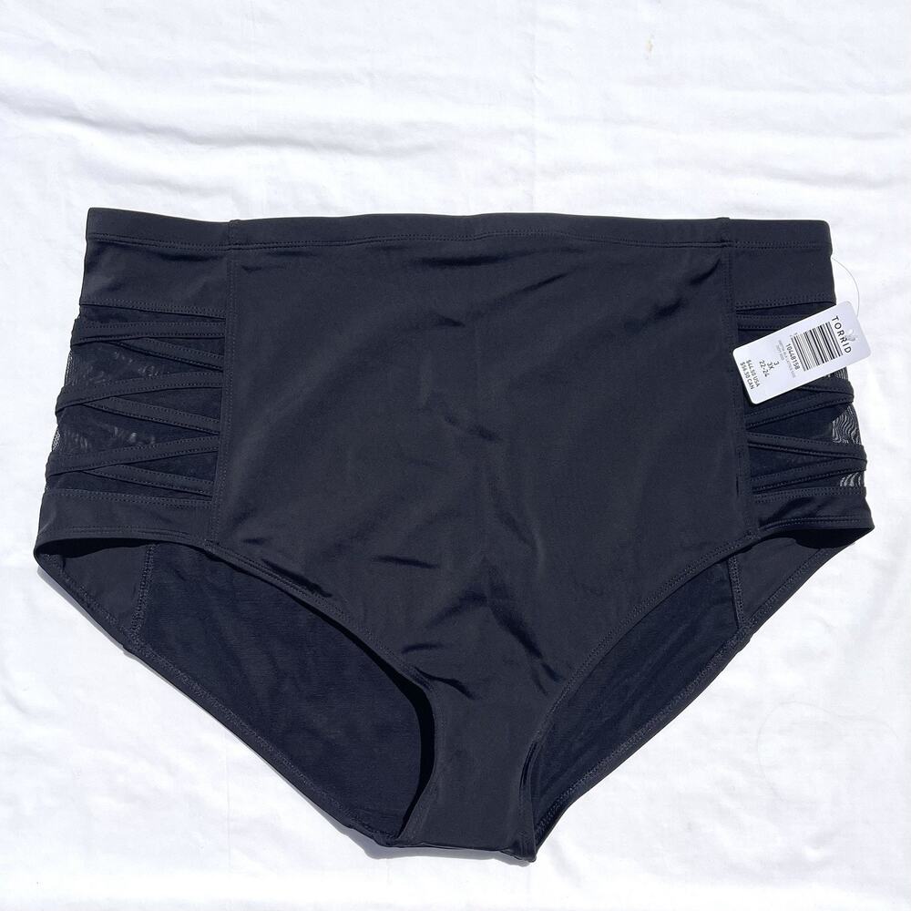 Torrid High Waist Bikini Swimsuit Bottoms Plus 3 Lattice Mesh Sides 3X